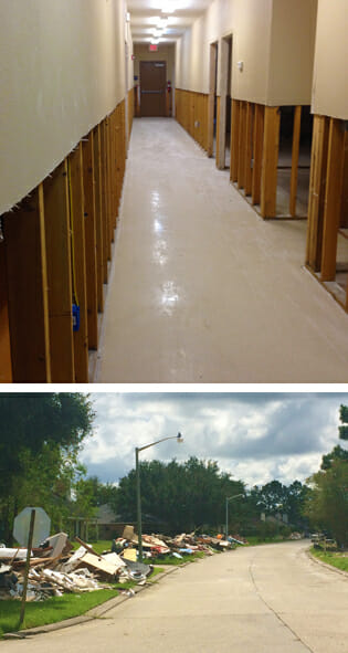 Top: Inside Shady Grove First Missionary Baptist Church Bottom: Denise Ned’s neighborhood
