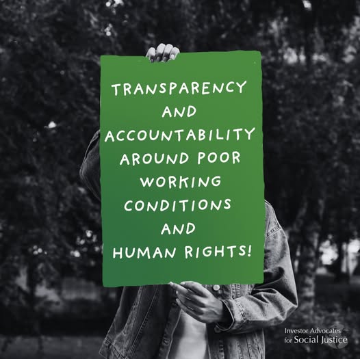 Graphic of sign advocating for workers' rights.