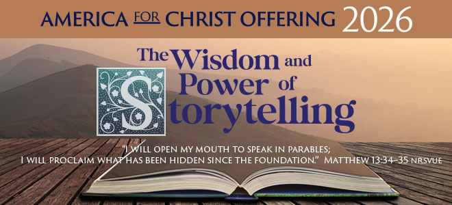 Hero graphic for American for Christ 2025 website.